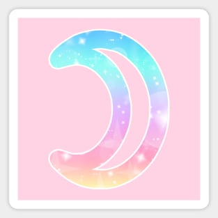 The Moon Planet Symbol in Magical Unicorn Colors Magnet